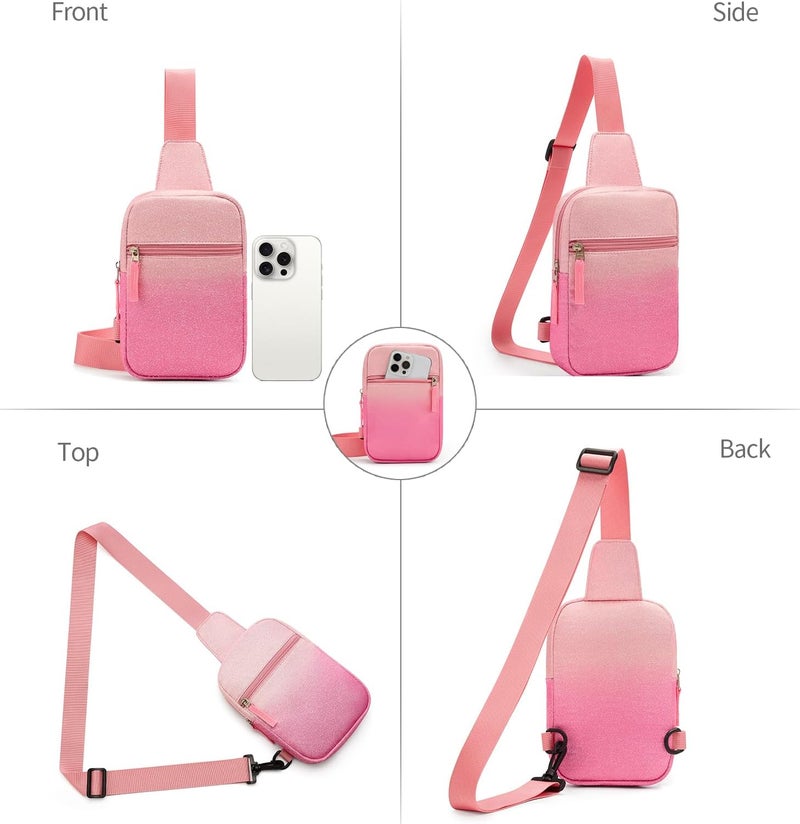 cotmcor Store Valentines Day Gifts for Kids: Fanny Pack Birthday Gift for 8 9 10 11 12 Year Old Teen Girls Trendy Stuff, Preppy Colorblock Crossbody Bag Adjustable Sling Belt Bags Purse for Travel Outdoor - Image 3